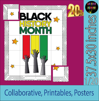 Black History Month Collaborative Coloring Poster Art Activities ...