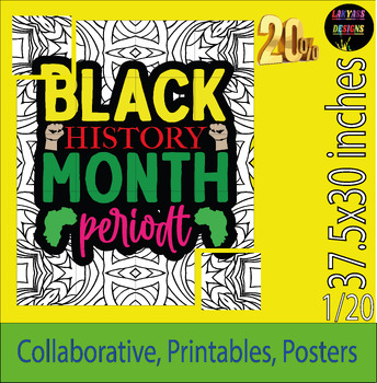 Black History Month Collaborative Coloring Poster Art Activities ...