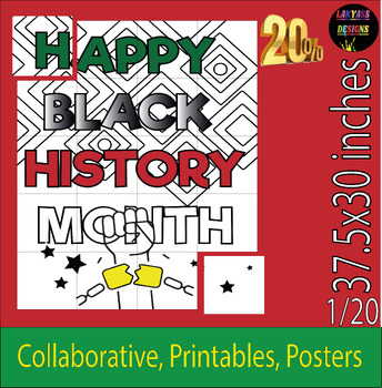 Black History Month Collaborative Coloring Poster Art Activities ...