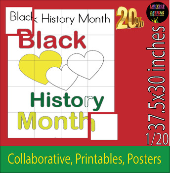 Preview of Black History Month Collaborative Coloring Poster Art Activities Bulletin Board