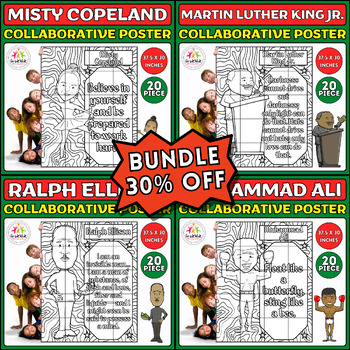 Preview of Black History Month Collaborative Coloring Poster Bundle: Misty Copeland