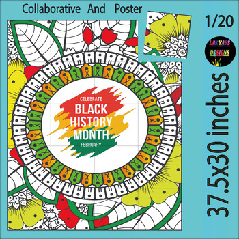 Preview of Black History Month Collaborative Coloring Posters Art Bulletin Board