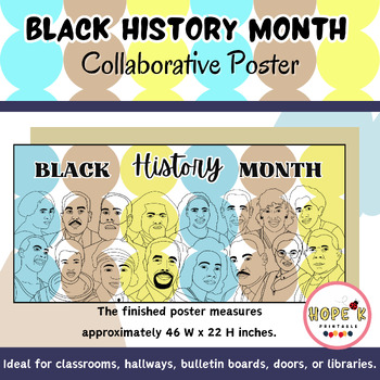 Black History Month Collaborative Poster | Bulletin Board | Coloring Pages