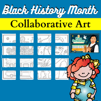 Preview of Black History Month Collaborative Poster - Rosa Parks Poster Art Bulletin Board