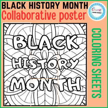 Preview of Black History Month Collaborative poster,coloring sheet,African american History