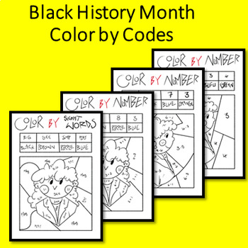 Preview of Black History Month Color by Codes
