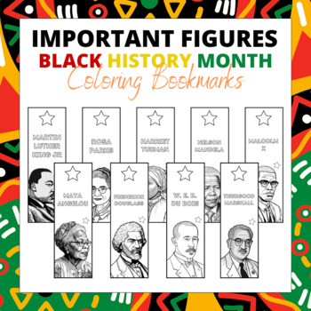 Preview of Black History Month Coloring Bookmarks | 20 Black Heroes Bookmarks
