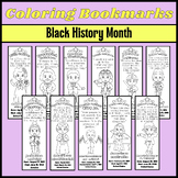 Black History Month Coloring Bookmarks | 25 People & Their
