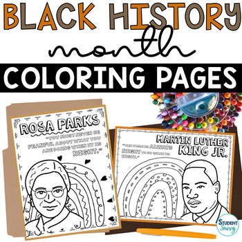 Preview of Black History Month Coloring Pages Sheets Door Decorations Mural Quilt Who Am I