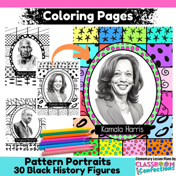 Preview of Black History Month Coloring Pages Early Finisher Posters Bulletin Board