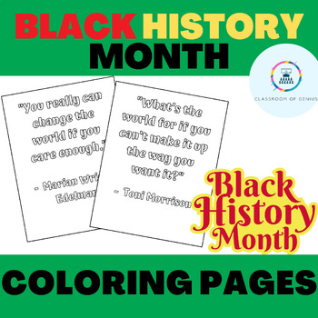 Preview of Black History Month Coloring Pages - African American History Coloring Sheets