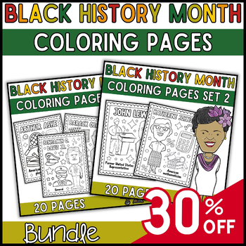 Black History Month Coloring Pages Bundle | BHM Coloring Sheets 30% OFF