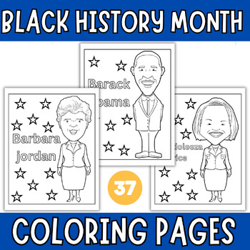 Preview of Black History Month Coloring Pages - African American History Famous Figures