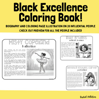 Preview of Black History Month Coloring Pages with Biographies