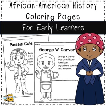 Preview of Black History Month Coloring Pages for Early Learners