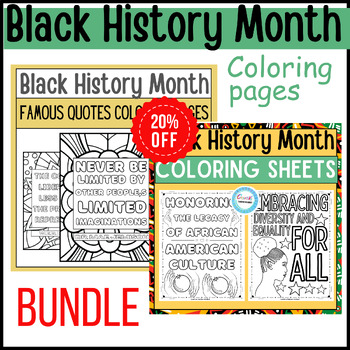 Preview of Black History Month Coloring Sheets BUNDLE, African American crafts&Activities