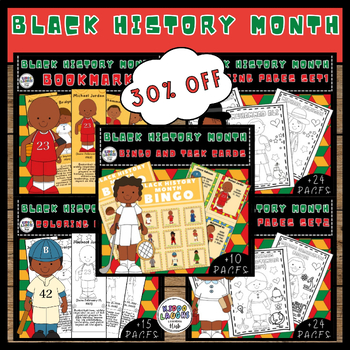 Preview of Black History Month Coloring Sheets, Bookmarks,BINGO Game and Biography Cards
