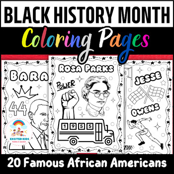 Preview of Black History Month Coloring Sheets - Famous African Americans Coloring Pages