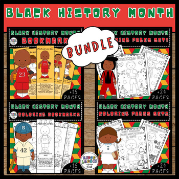 Preview of Black History Month Coloring Sheets and Bookmarks BUNDLE