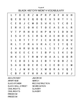 Preview of Black History Month Common Core RI.4.1, Word Search, Cryptograms