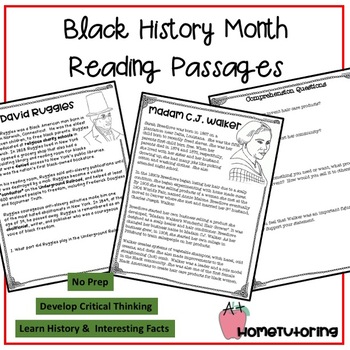 Preview of Black History Month Comprehension Passages Vol. 1