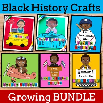 Preview of Black History Month Craft Bundle, Women's History Month Activities