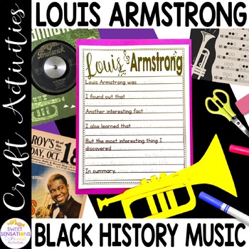 Preview of Louis Armstrong Black Musician Craft Graphic Organizers for Black History Month