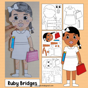 Preview of Black History Month Craft Ruby Bridges Coloring Activities Board Through My Eyes