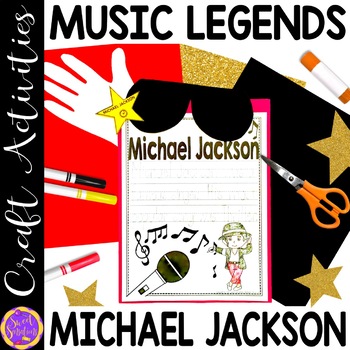 Preview of Michael Jackson Black Musician Craft Graphic Organizers for Black History Month