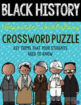 Preview of Black History Month Crossword Comprehension Puzzle