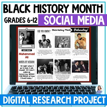 Preview of Black History Month Activities - DIGITAL Mini Research Project - Social Media