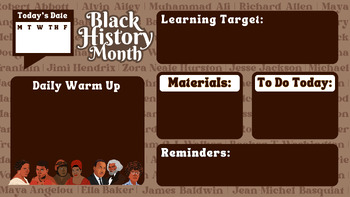 Preview of Black History Month Daily Agenda Slides