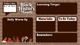 Black History Month Daily Agenda Slides