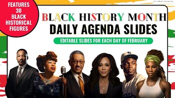 Preview of Black History Month Daily Agenda Slides 2024