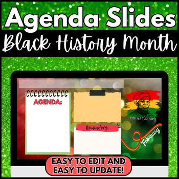 Preview of Black History Month Daily Agenda Slides | Editable for Educators | Google Slides