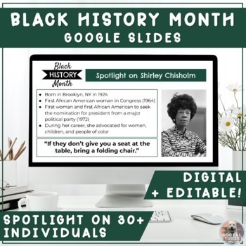 Preview of Black History Month Daily Google Slides Presentation on 30+ Leaders
