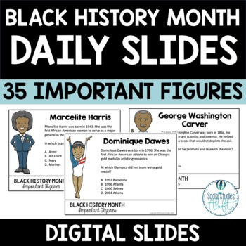 Preview of Black History Month Daily Slides Bell Ringers