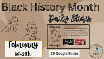 Preview of Black History Month Daily Slides | Mini Lessons