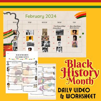 Preview of Black History Month Daily Warm Up and Writing Activity