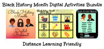 Preview of Black History Month Digital Activities: Breakout, Hyperdoc, & Choice Board Menu
