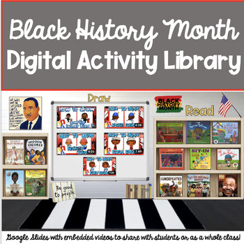 Preview of Black History Month Digital Book & Activity Library: Google Slides