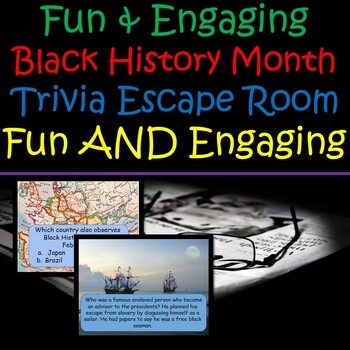 Preview of Black History Month Digital Escape Room Internet Trivia Webquest Activity