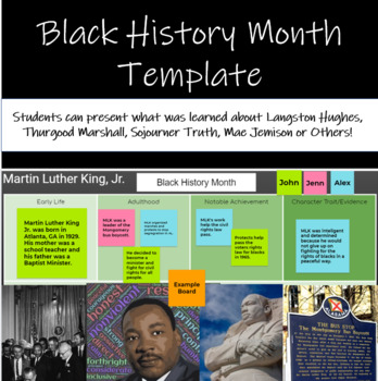 Preview of Black History Month Digital Jamboard Partner /Independent Template
