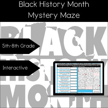 Preview of Black History Month Digital Resource, Digital Mystery Maze, Black History Month