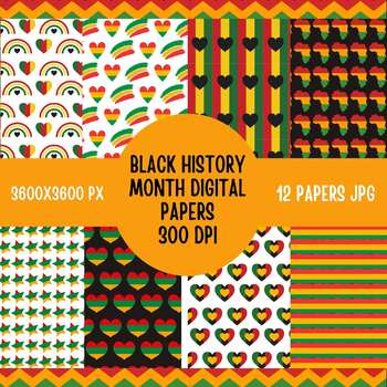 Preview of Black History Month Digital Papers - Background Digital Papers