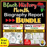 Black History Biography Report Bundle: 25 Reading Passages
