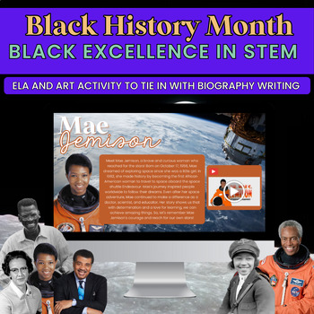 Preview of Black History Month, Digital Slides, STEM Biography Writing - Middle School
