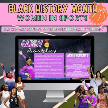 Preview of Black History Month, Digital Slides, Women in Sports Biography - Middle School