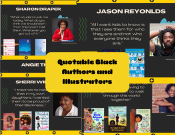 Preview of Black History Month Display "Quotable Black Author's and Illustrators"