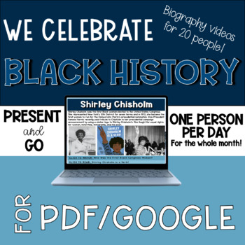 Preview of Black History Month Distance Learning | One Person Per Day | Google Slides/PDF